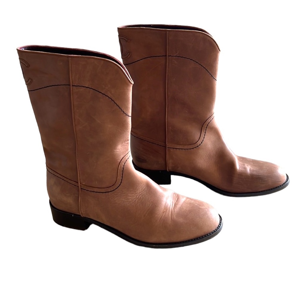Chanel Cowboy Rider Boots